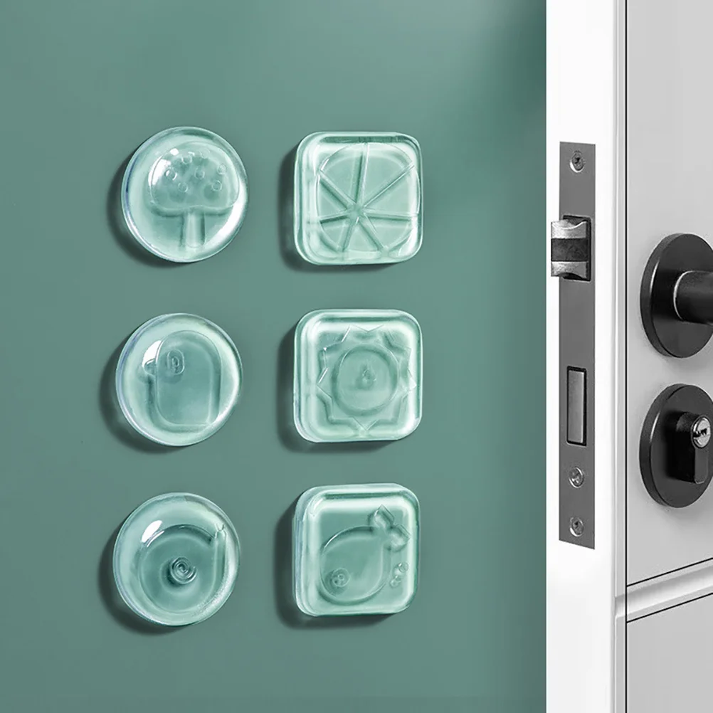 

6Pcs Door Crash Pad Wall Protector Strong Adhesive Transparent Silicone Door Stopper Shield for Home Protection