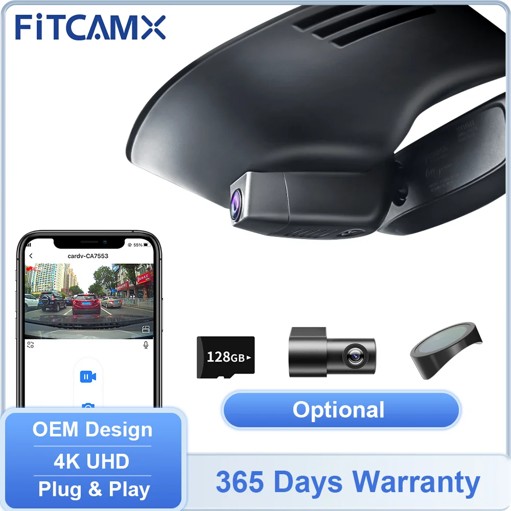 

OEM Look 2160P Front 1080P Back Dashcam for Volvo Vehicles, Built-in WIFI Camera for Volvo XC60 (S90 V90) XC40 XC70 XC90