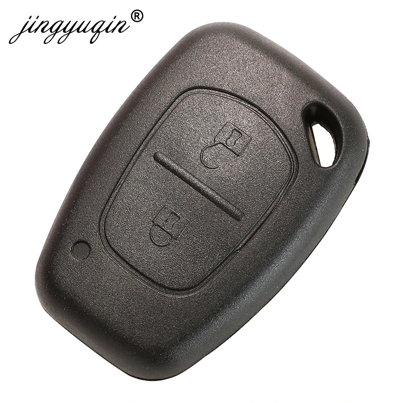 Jingyuqin 2 boutons à distance voiture clé coque couverture Fob étui pour Vauxhall pour Opel Vivaro/Renault Movano Trafic Renault Kangoo blanc