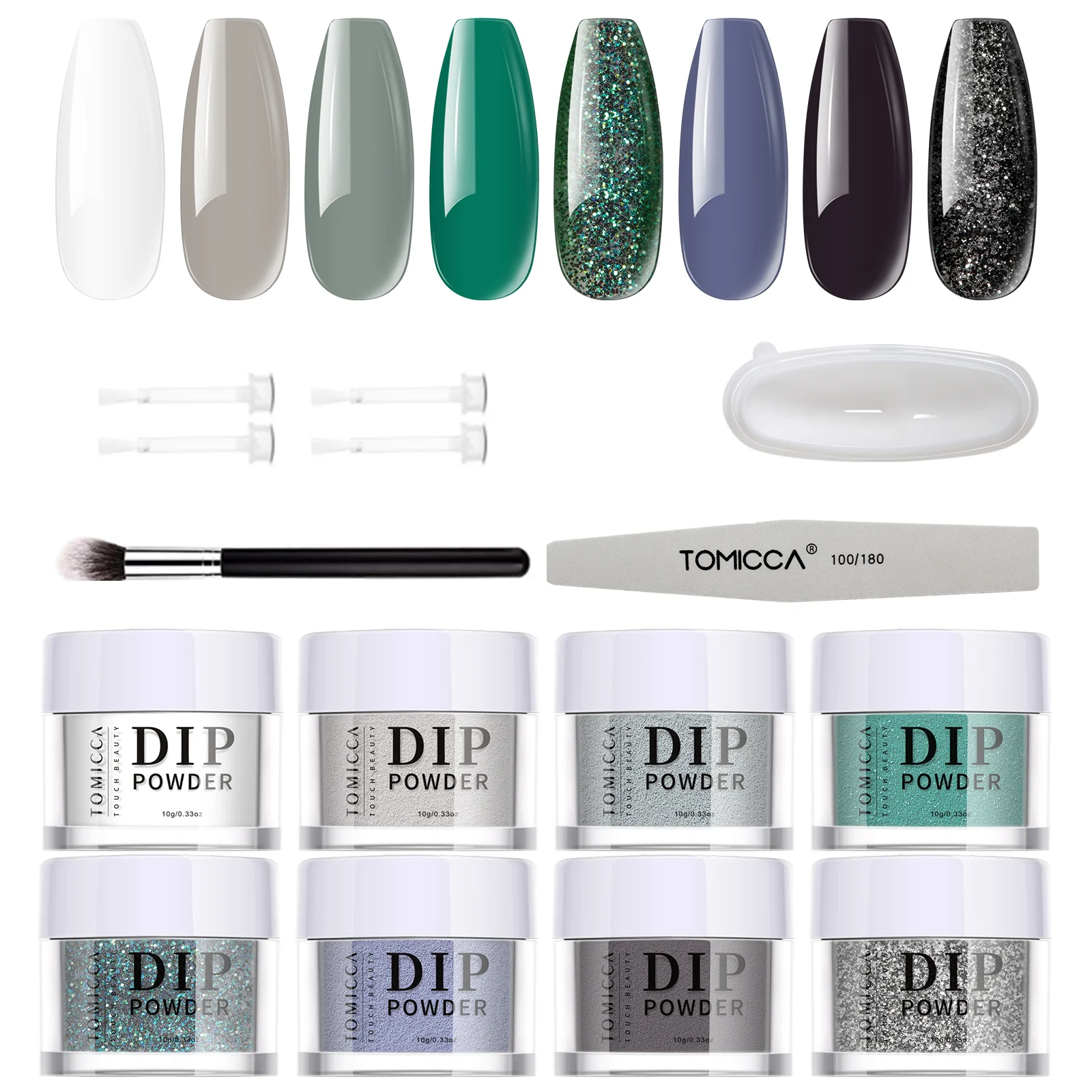 

A box of 8 colors * 10g nail powder set, suitable for women's nail art design DIY salon gifts for women