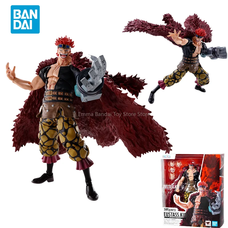 Entrega directa al contado Bandai Original Anime One Piece modelo coleccionable SHF EUSTASS.KID figuras de acción de juguete para niños regalo