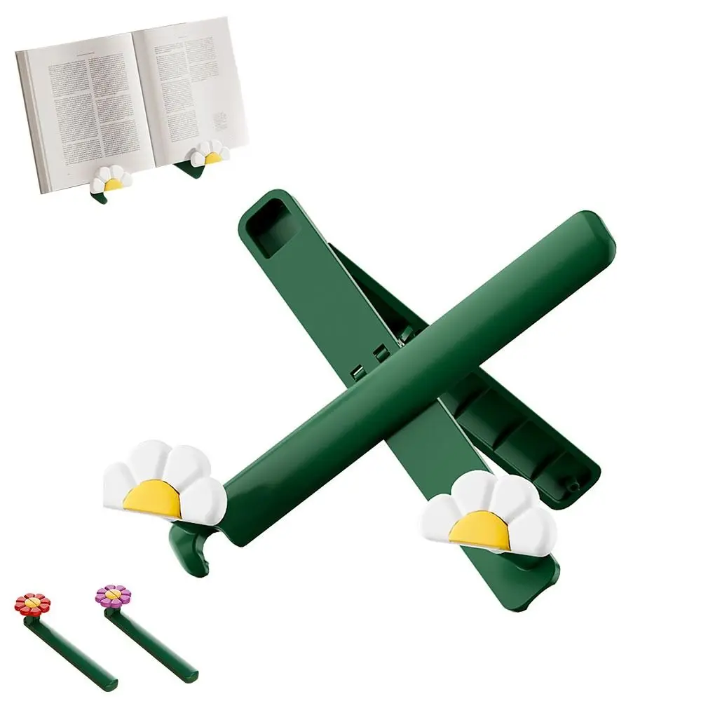 Cute Flower Learning Reading Bookshelf Portable Folding Cookbook Holder Tablet Holder for Book Music Score Tablet