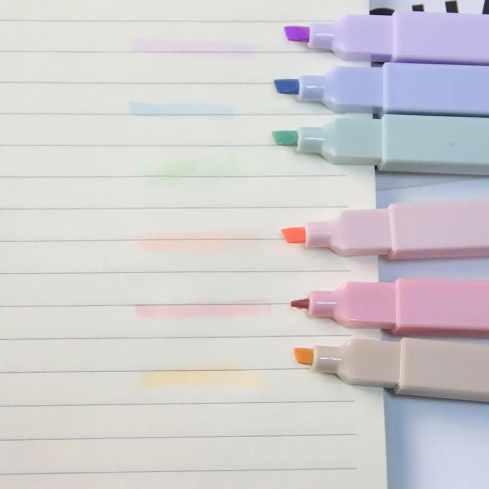 Juego de bolígrafos Resaltadores de Pastel para estudiantes, suministros de oficina de estudio, bolígrafo de marcado de secado rápido sin neón, Kit para diario