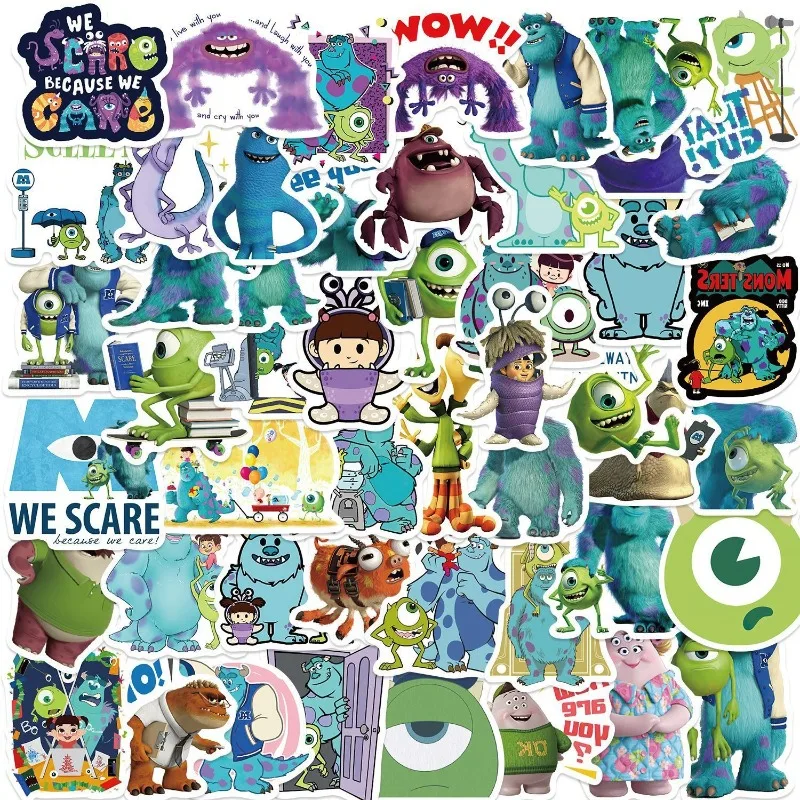 50PCS Monsters Inc Animation Cartoon Laptop Cell Phone Ipad Computer Water Cup Skateboard Guitar Stickers Wholesale