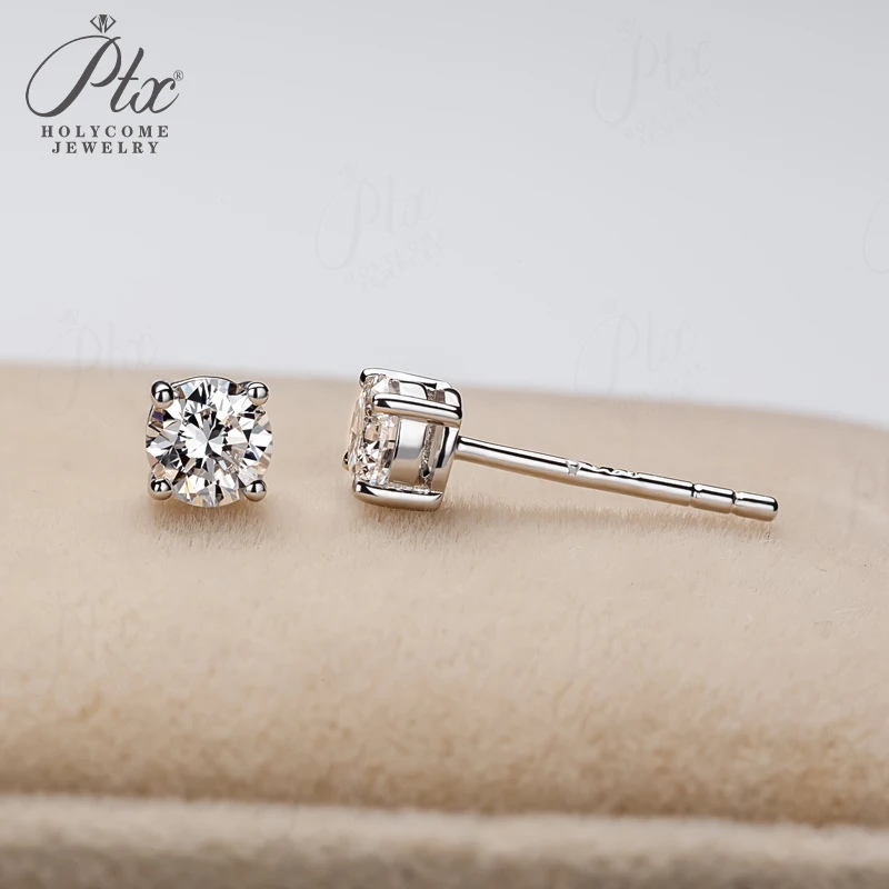 Laborgezüchtete Diamant-Ohrstecker 3mm Runde Form 925 Sterling Silber Vierkant-Fassung Edles Geschenk Großhandel Holycome Schmuck – Detail 4