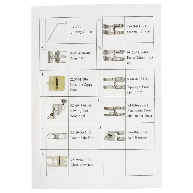 #cy-011-001 FEET KIT for Pfaff domestic sewing machine pfaff presser foot pfaff foot 5BB5090