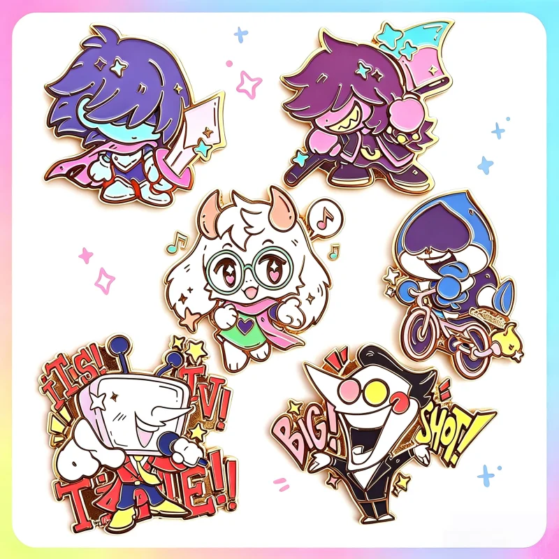 DeLtarune Acrylic Pins Kris Ralsei Susie Lancer Spamton Tenna Game Character Brooches Cute Pin Fans Collectible Gifts
