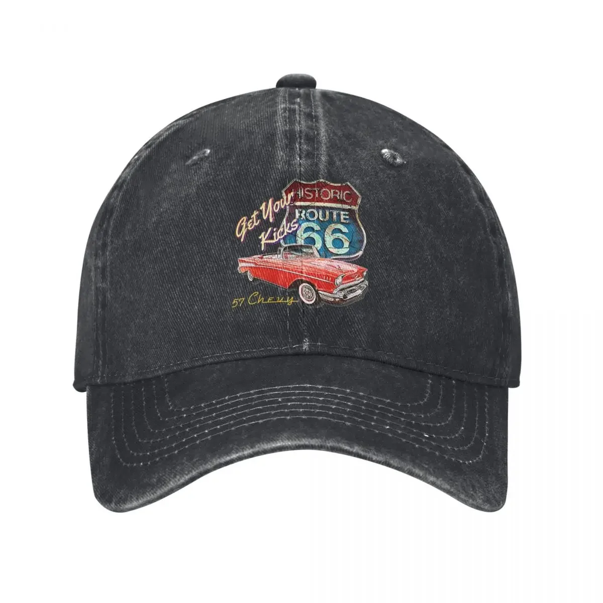 

Vintage Route 66 Street Baseball Caps Unisex Distressed Washed Headwear Cruise America Outdoor All Seasons Travel Caps Hat