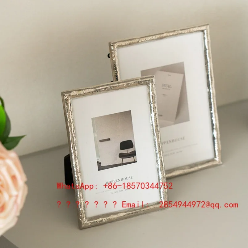 

6-Inch Personalized Photo Frame Table Light Luxury Simple Silver American Decoration Ornament