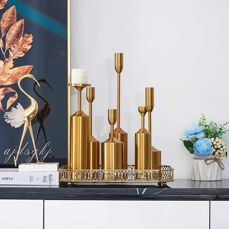 Candlestick Retro Nordic Candle Holders Creative Home Decoration Crafts Candlelight Dinner Props Christmas Wedding Ornaments