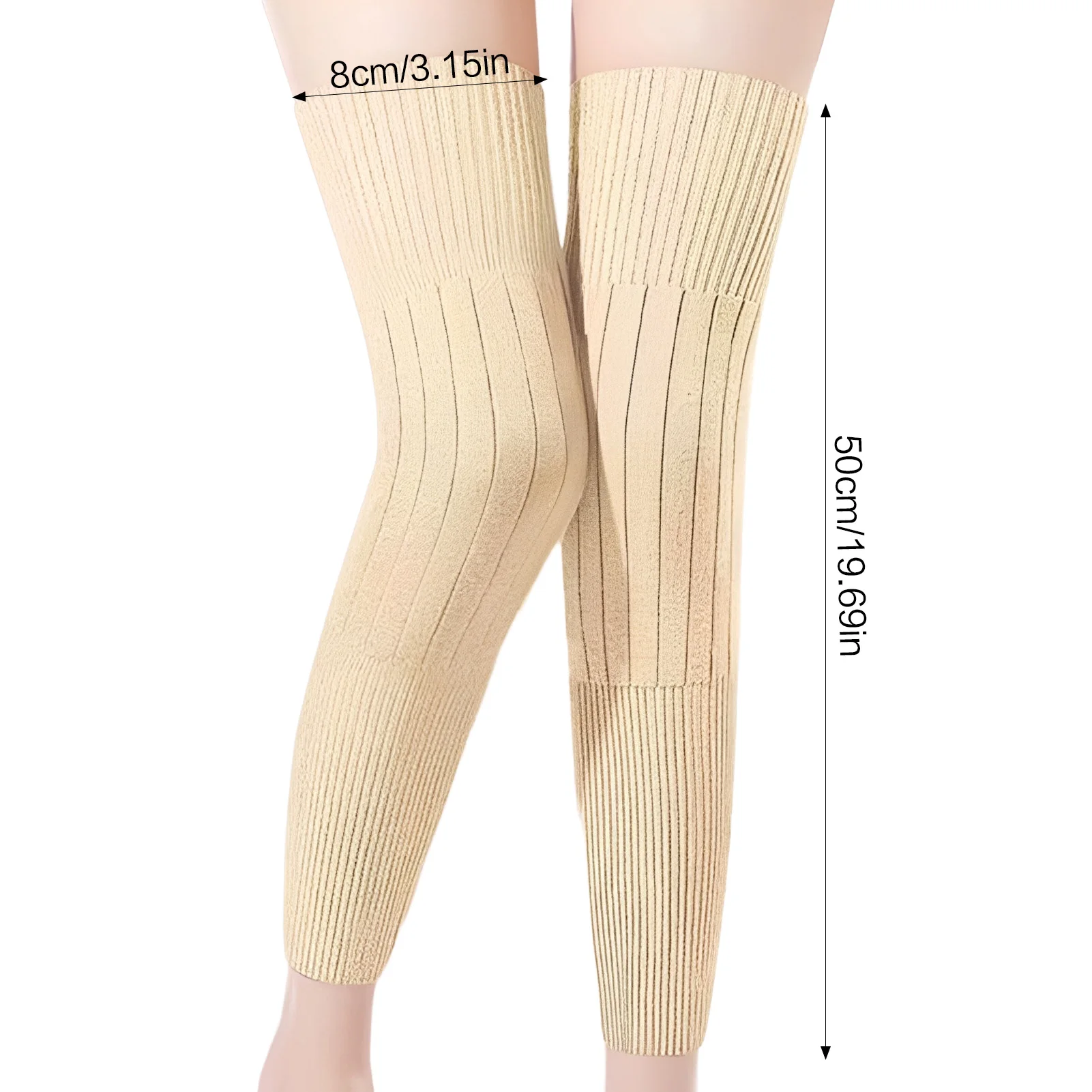 Утолщенные осенне-зимние наколенники унисекс, зимняя защита суставов, морозостойкая подушечка для ног, спортивные бесшовные наколенники, удлинение