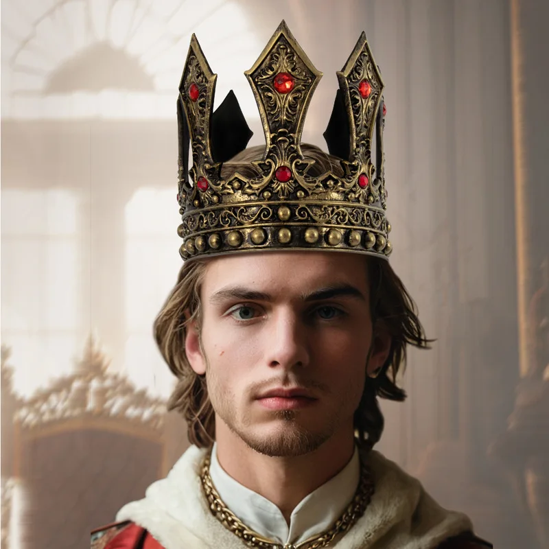 Le Cool New Halloween European and American Court Performance Vintage Luxurious King's Crown COSPLAY Prop Headwear