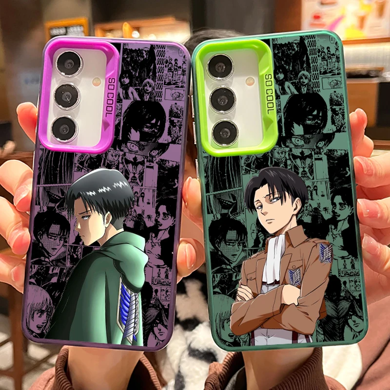 

Attack On Titan Anime Art For Samsung Galaxy S24 S23 S22 S21 S20 Note 20 Ultra Plus FE 5G Colorful Silver Back Phone Case