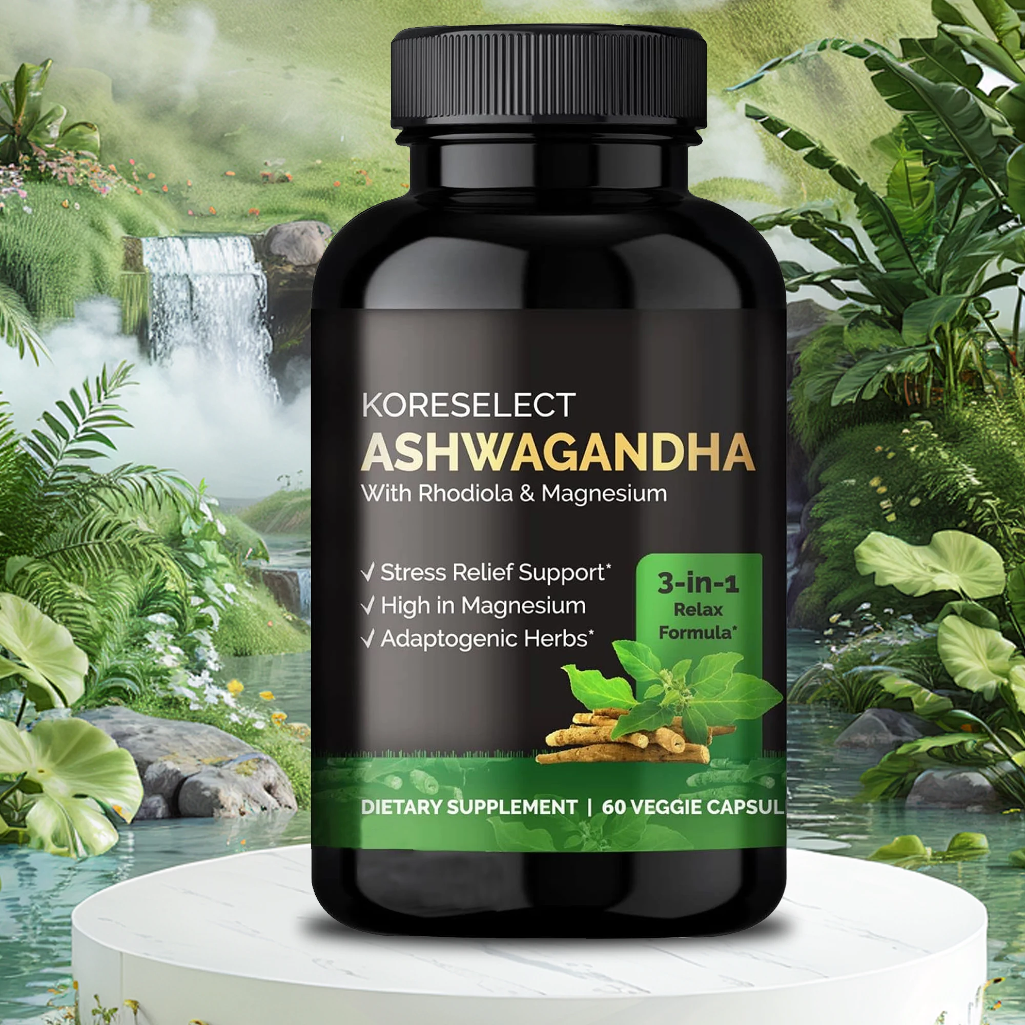 Ashwagandha Extract Capsules for Stress Relief, Focus, Brain, Energy Support, Sleep Health Supplement