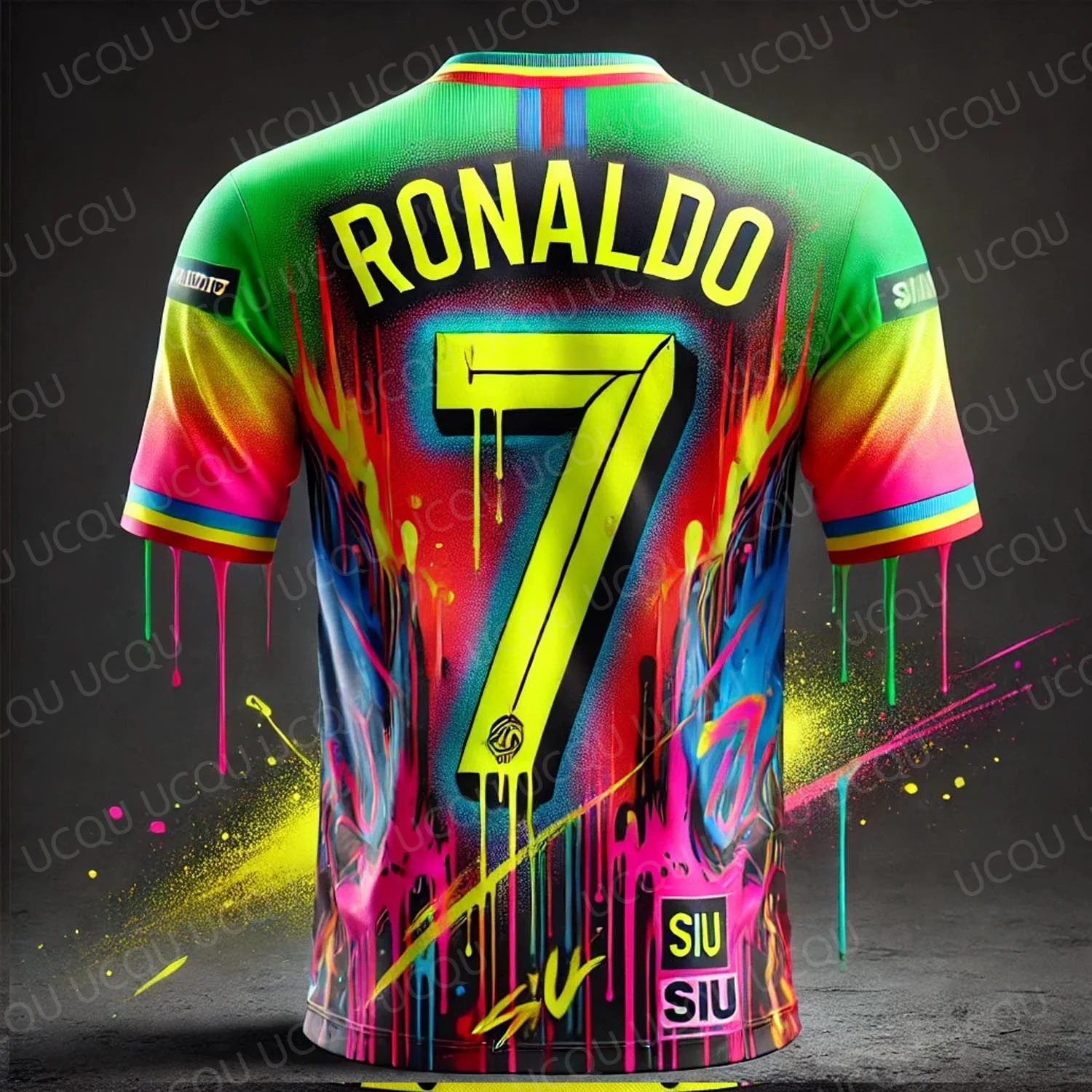 قميص رونالدو 7 فليم لكرة القدم إصدار خاص لكرة القدم بأكمام قصيرة ملابس رياضية للرجال هدية للتدريب تي شيرت صيفي #1