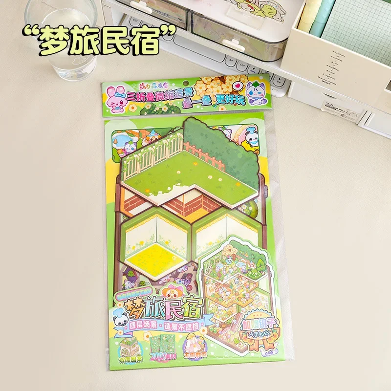 Juguetes clásicos 3D, pegatinas en miniatura grandes, paisaje de dibujos animados DIY para adultos y niños, regalo de cumpleaños de recompensa para aliviar el estrés