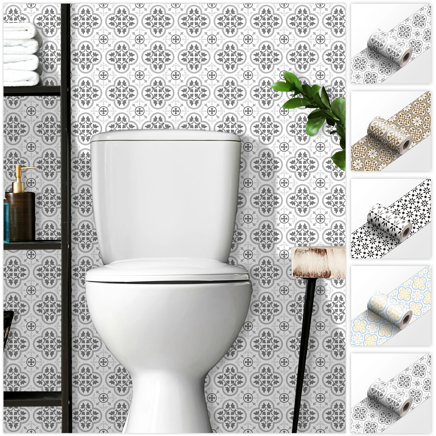 16 Styles European Tiles Wall Sticker Waist Line Skirting Strip Peel & Stick Bathroom Kitchen Backsplash Home Decor Wall Decals