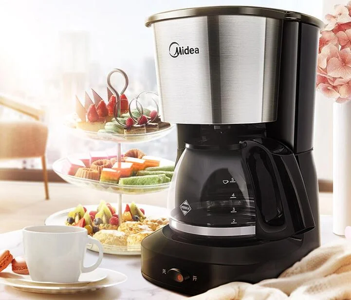 Midea Coffee maker Household American glass coffee Pot Drip cafe machine 0.6L KFD101 110-220-240V household make tea