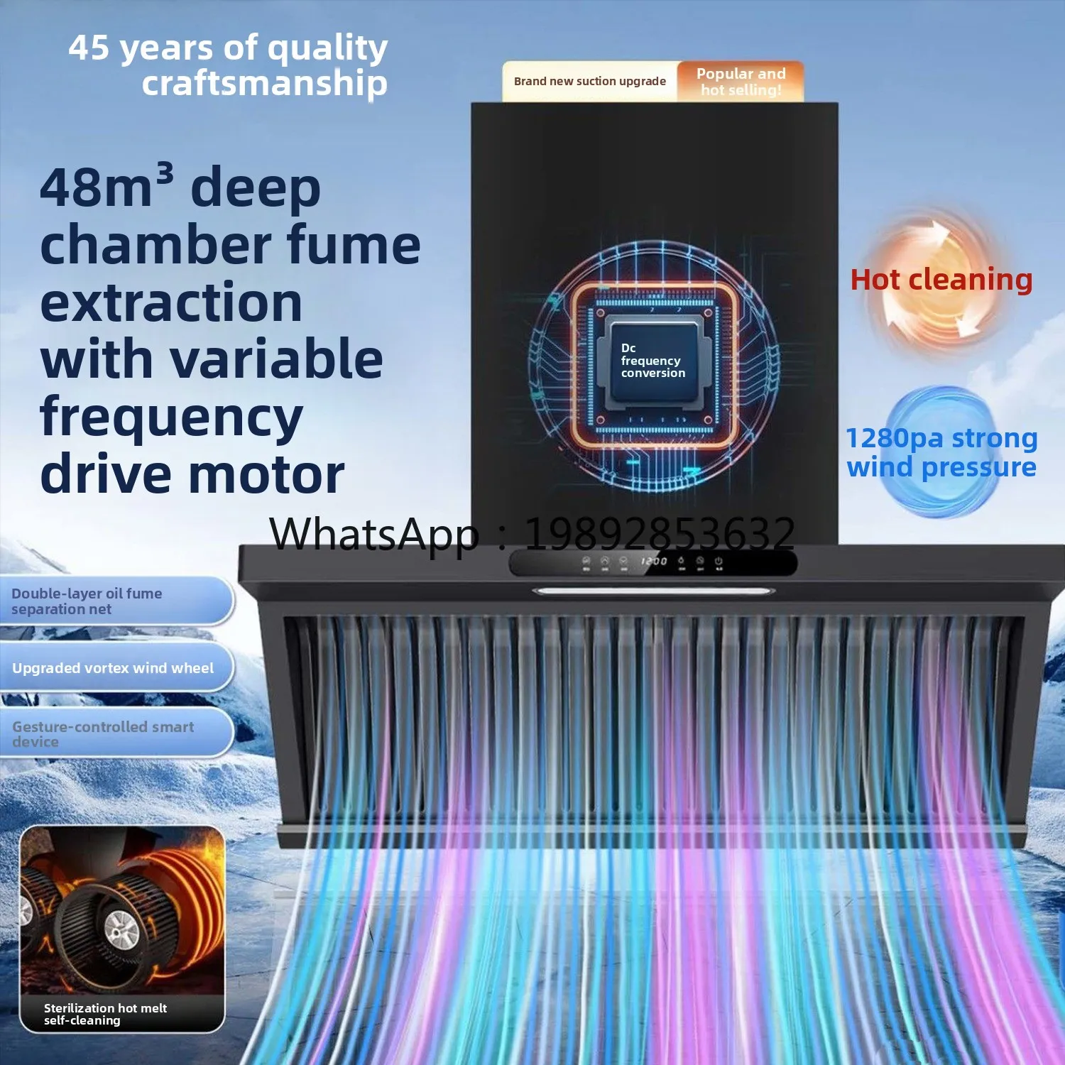 

ZC Range Hood Household Large Suction Oil Smoke Separation Stove Set Gas Stove Water Heater Disinfection Cabinet Combination