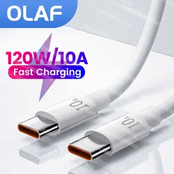 10A 120W Type C Super Fast Charging Cable For Xiaomi Samsung Huawei P60 P50 Mobile Phone USB C Data Cord Cable For iPhone 15 Pro