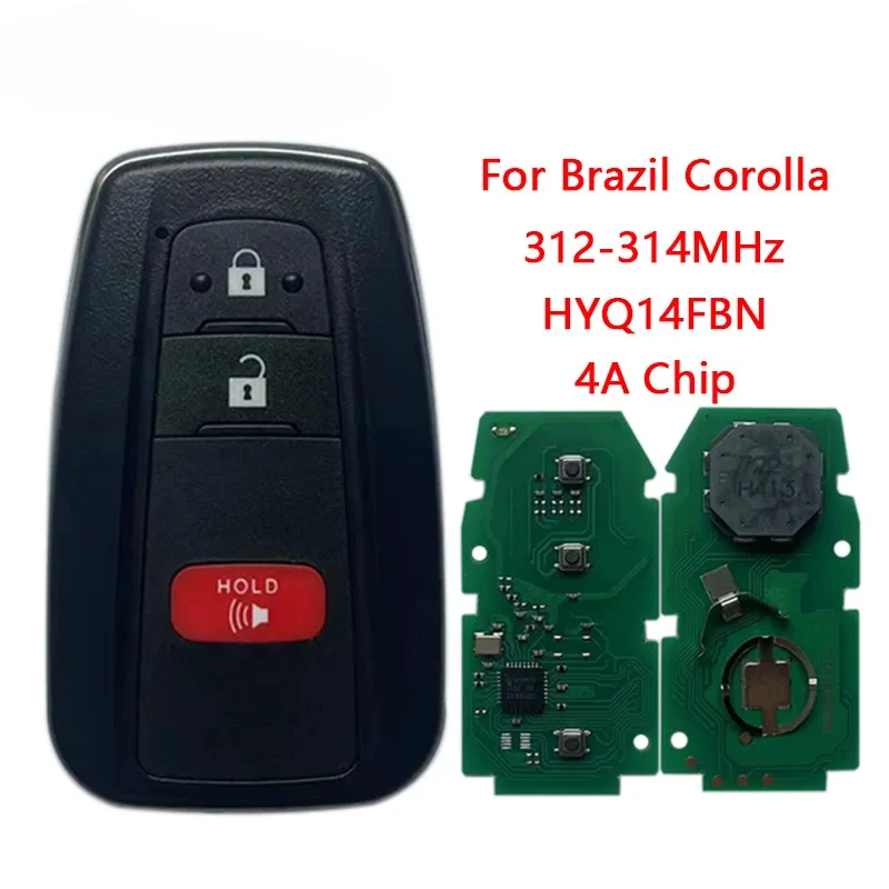 

Ключ NH для Toyota Corolla ln Brazil HYQ14FBN дистанционный ключ 4A чип 312/314 МГц 2 + 1 кнопки