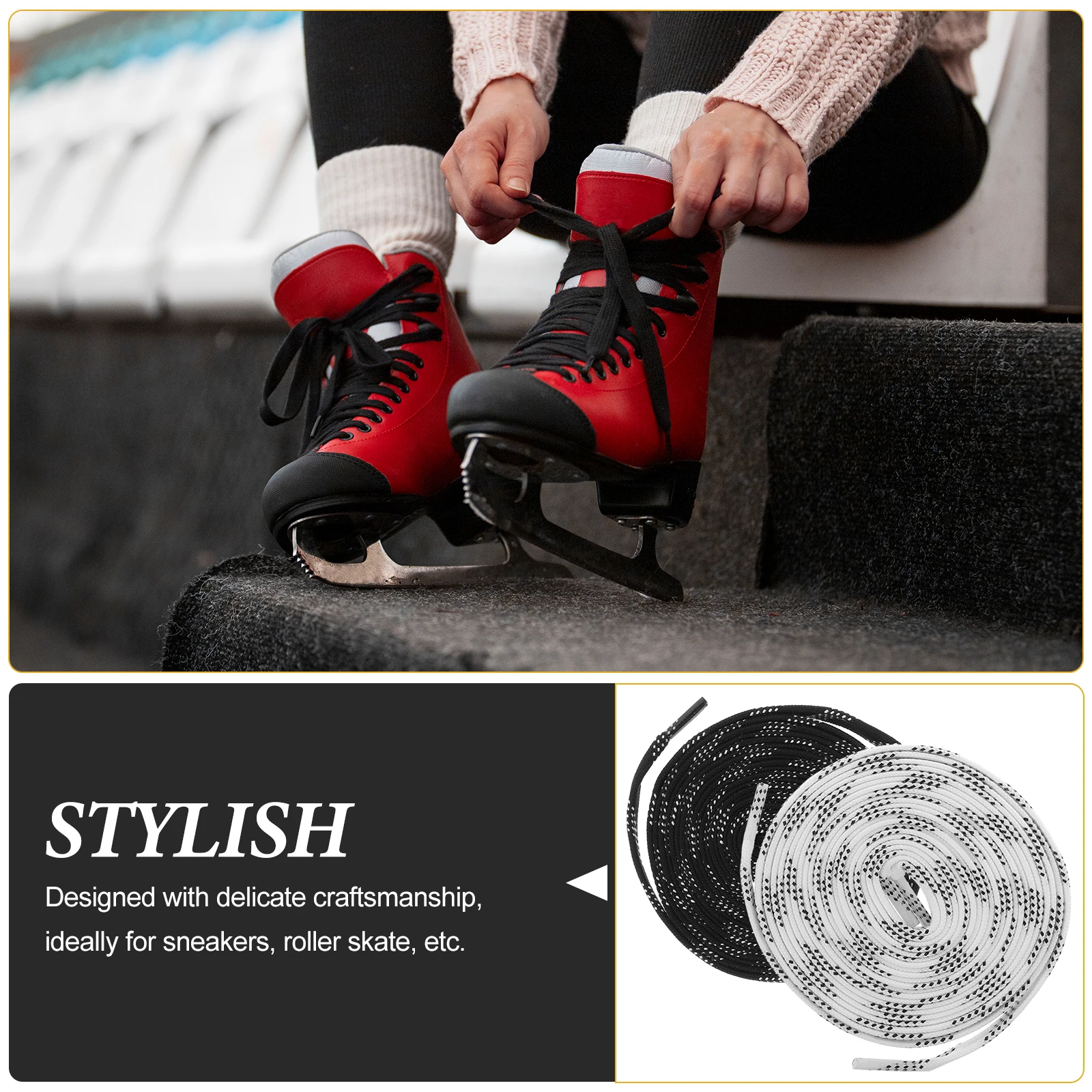 

Stylish Hockey Shoelaces Replacement Flat Thick Wide Colored for Sneakers Skate Laces Sports Shoelaces Replacement