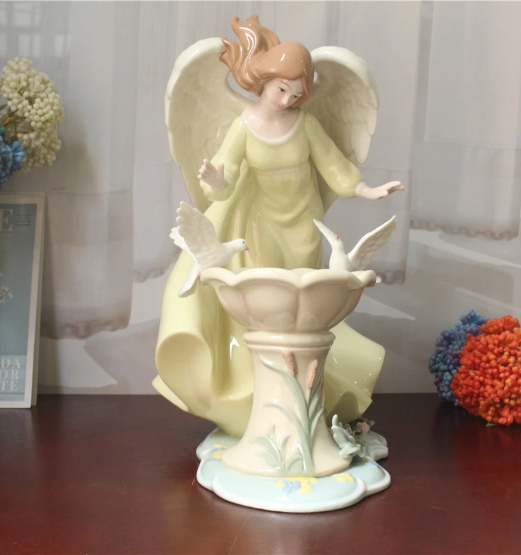 Foreign trade tail goods Spanish elegant ceramic angel flower fairy ornaments exquisite home birthday gift collection