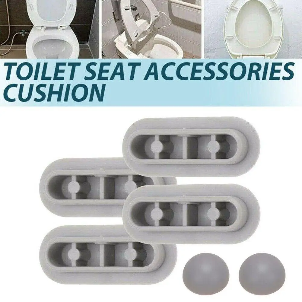 RV Toilet Seat Corner Cushion Accessories 4 Seat Pads Seat Upper Bathroom Shock 2 Pads Toilet Cover Lifter Kit Absorber B9C6