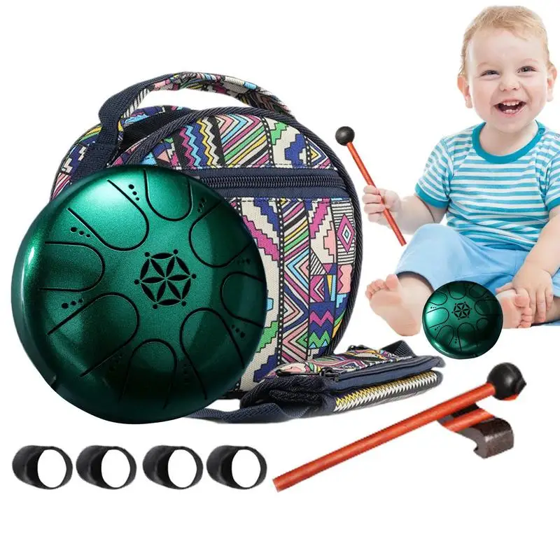 

Rain Drum For Outside 8 Notes Hand Drums Chime Instrument Steel Tongue Drum Rain Chime With Storage Bag And Drum Sticks For Kids