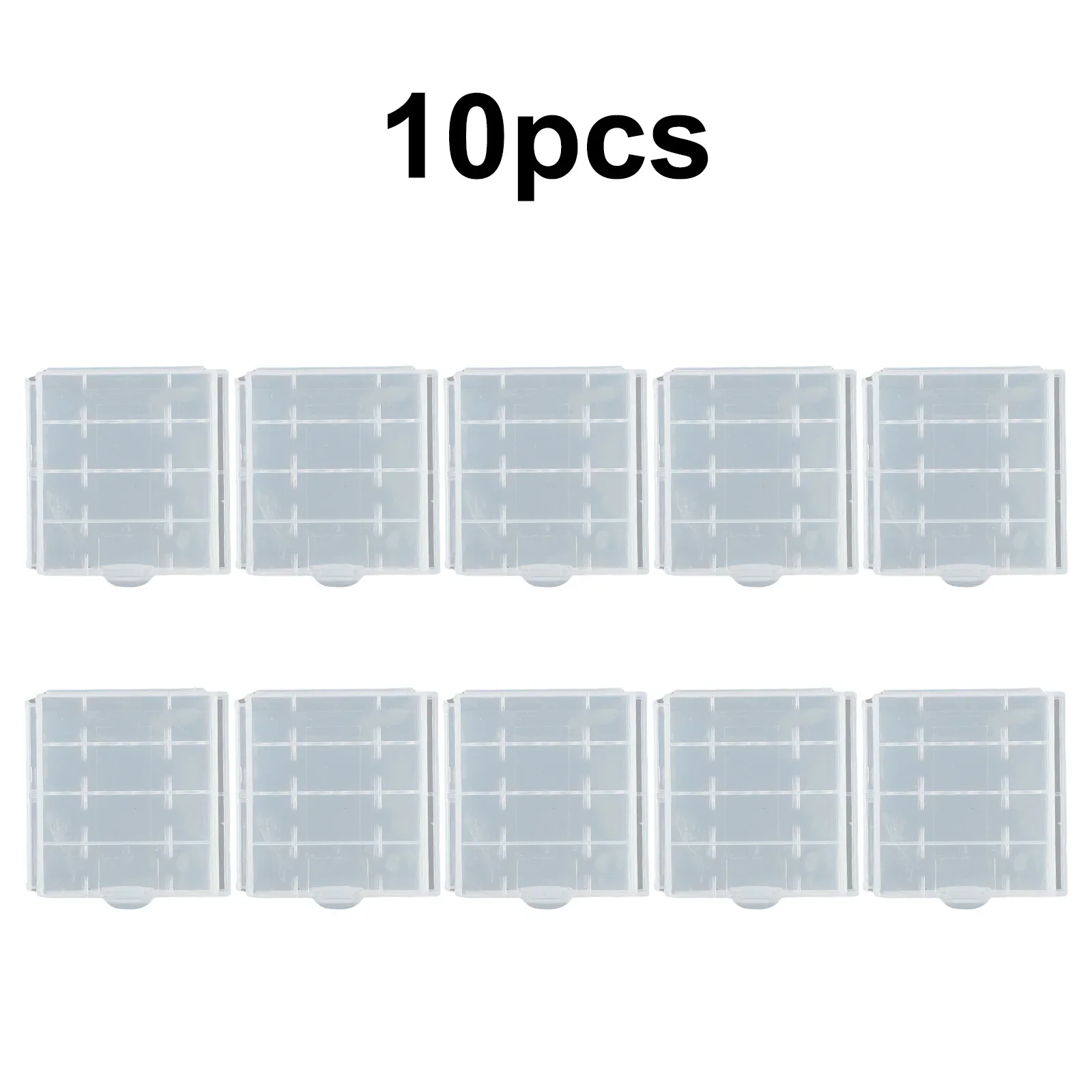 

10Pcs Transparent Plastic Battery Storage Box For AA AAA Batteries Conservation 67×60×18mm Battery Container Holder