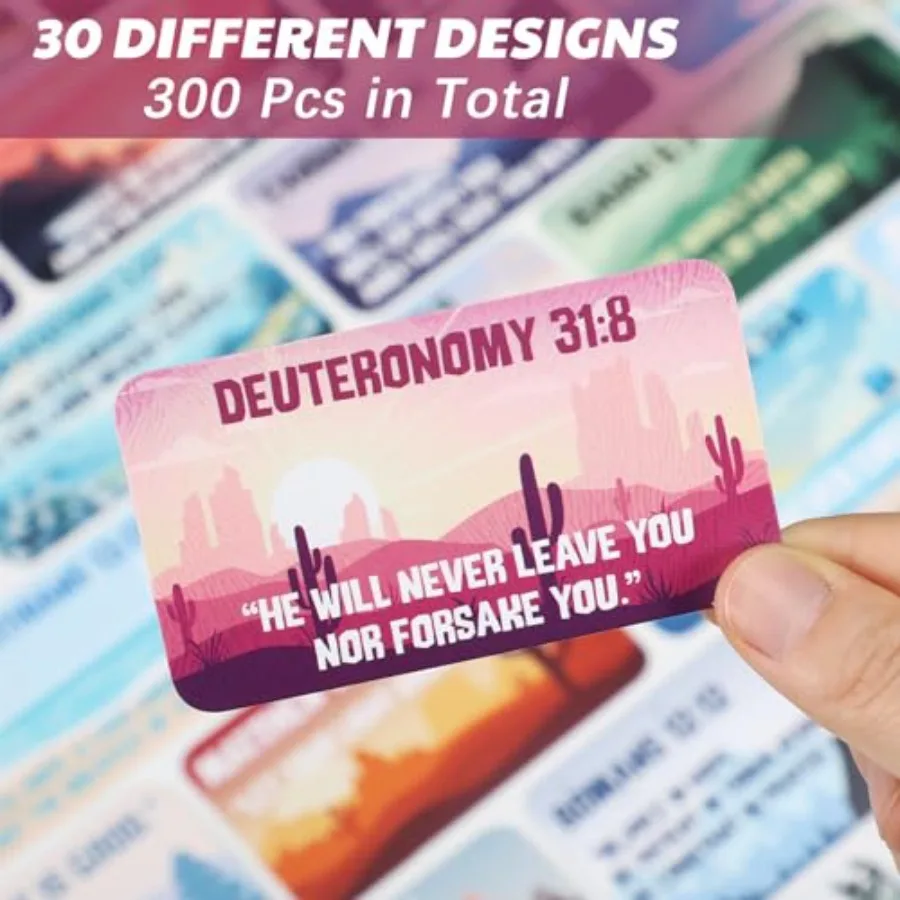 300 قطعة من بطاقات آية الكتاب المقدس كودوس، بطاقات تأكيد الصلاة، هدايا مسيحية، اقتباس ملهم صغير للنساء والطالبات #3