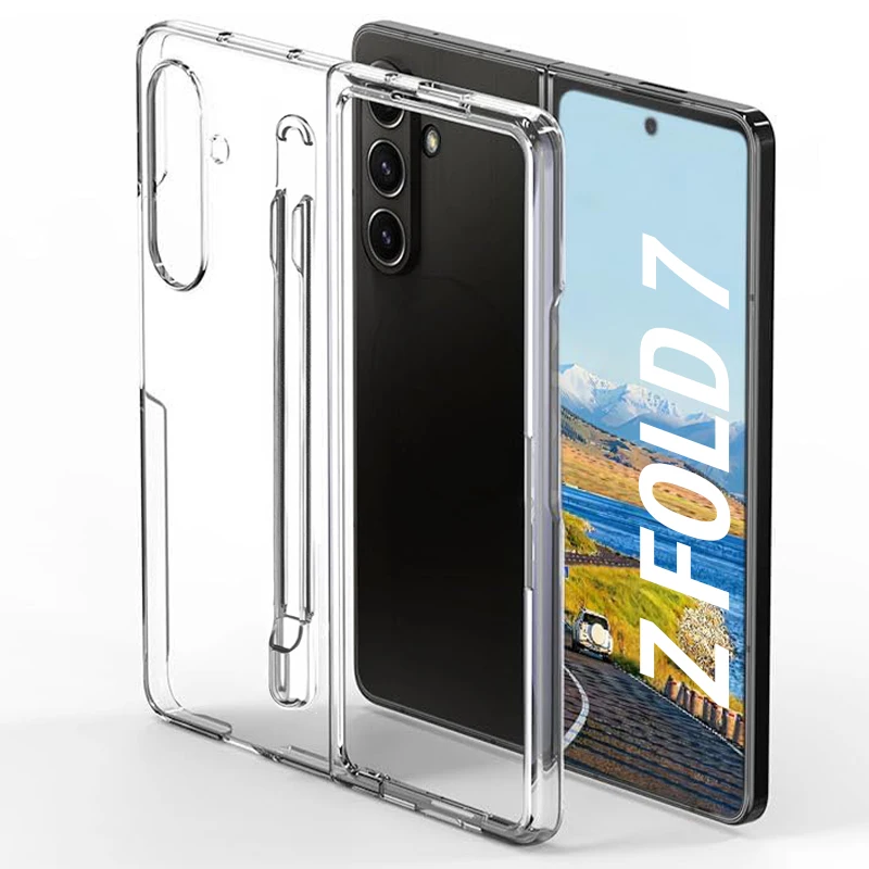 

Прозрачный противоударный защитный чехол для Samsung Galaxy Z Fold 7 5G ZFOLD7 FOLD7, прозрачный защитный чехол от падения