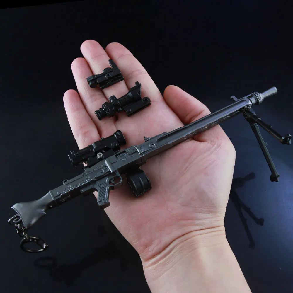 19cm mg3 metralhadora arma de metal modelo figura ação jogo ornamento periférico artesanato chaveiro coleção brinquedo crianças presente zg382