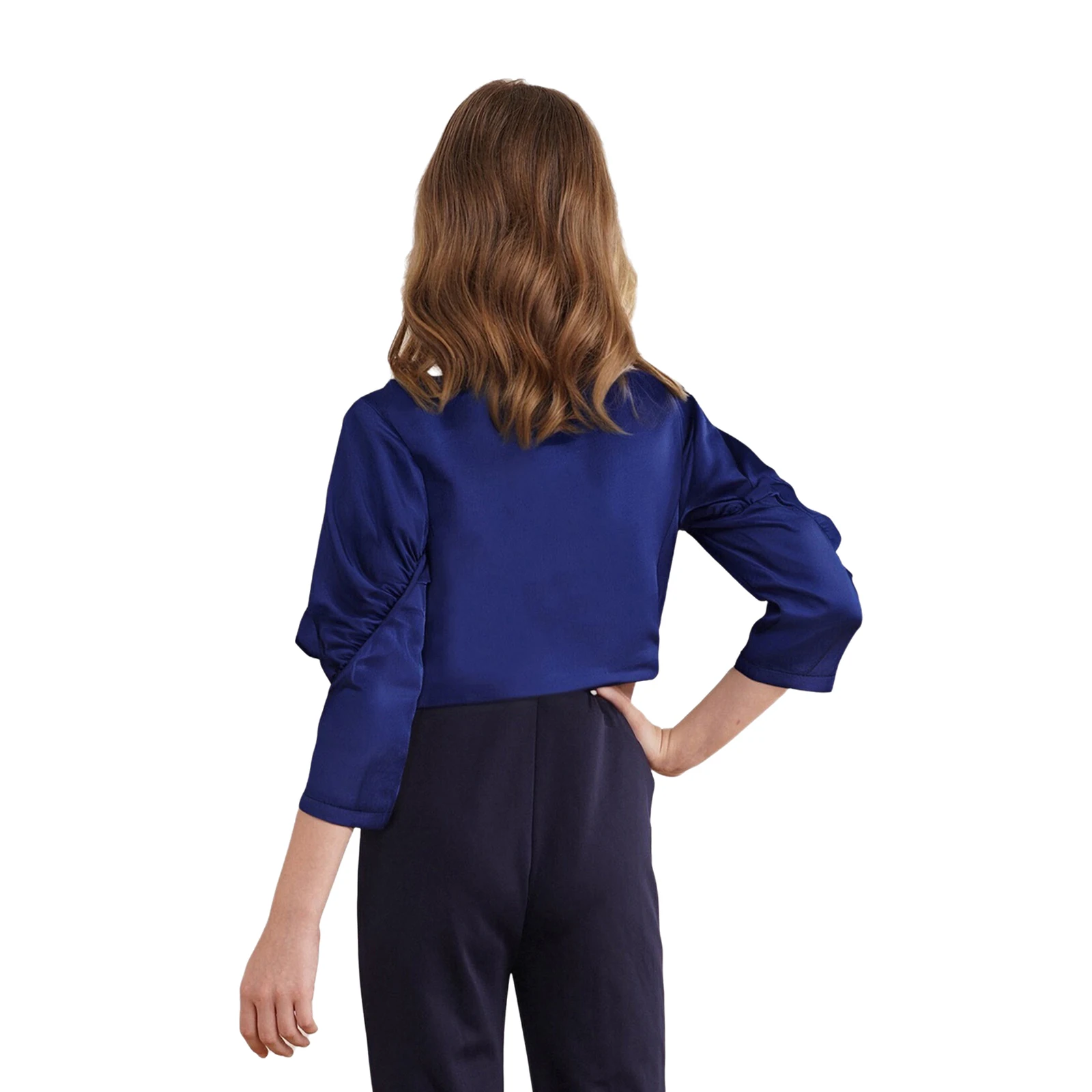 Kids Girls Satin Bolero Jackets Ruffled Long Sleeve Sequins Flowers Elegant Cardigan Shrug Short Coat for Wedding Party Banquet