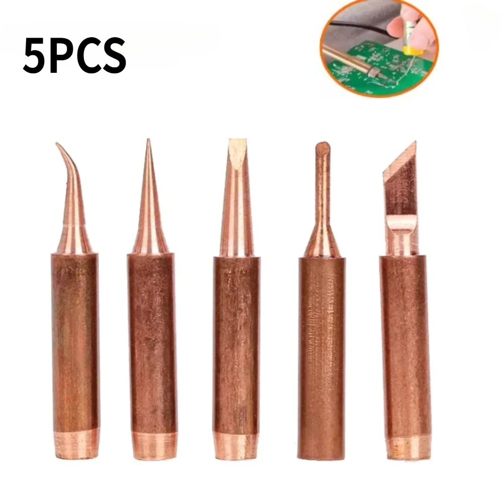 Pure Copper Soldering Iron Head Set for 900M Series Hot Bare Copper Electric Soldering Iron Tip Welding Tip