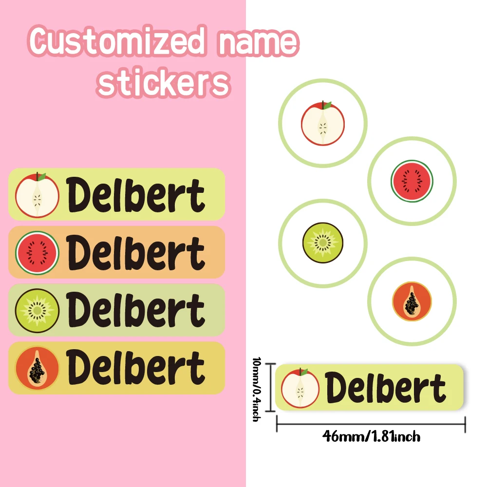 Custom Cartoon Name Sticker,Transparent DIY Birthday Gift Stickers for Kids Name Labels for School Bag Bottles Box Mug Uniform view 2