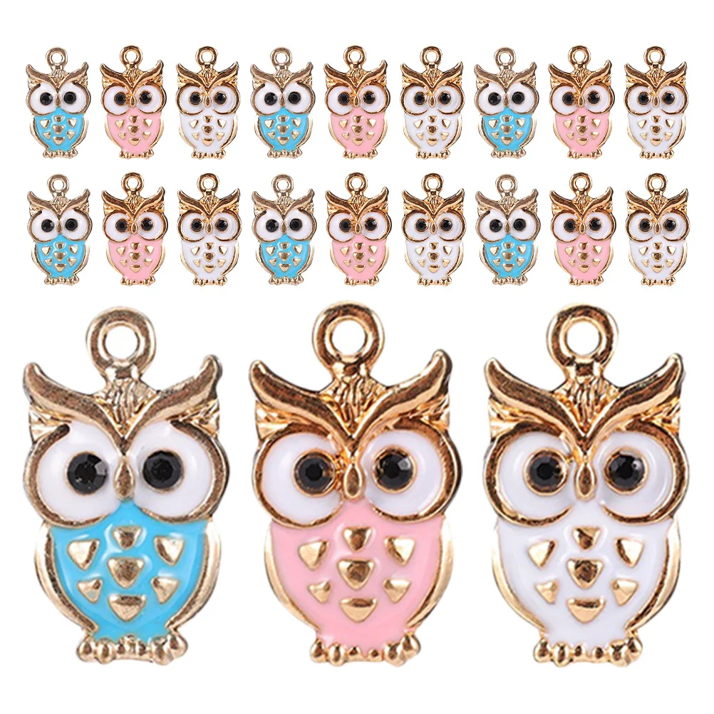 

30Pcs Jewelry Making Charms Owl Enamel Pendants DIY Craft Supplies for Necklaces Bracelets Earrings Keychains Animal Charm Set