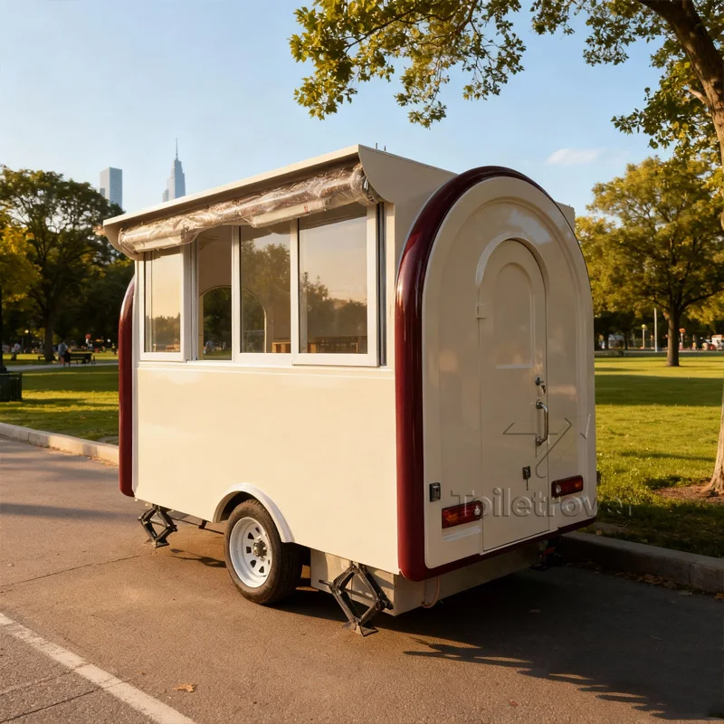 

Street Custom Commercial Food Trailer Ice Cream Crepe Smoothie Dessert Pancake Food Truck Awning with Wheel