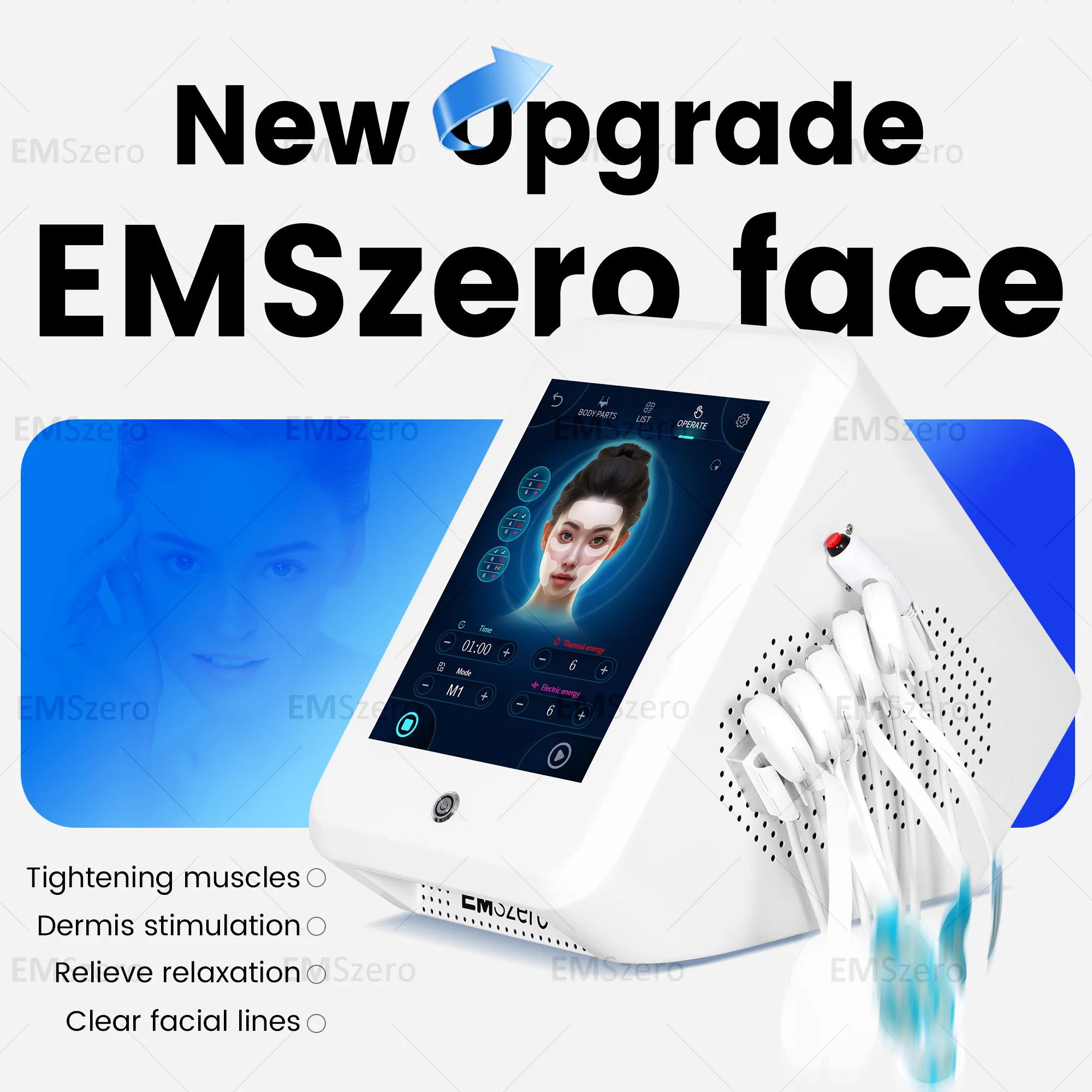 EMS RF Face Lifting Beauty Equipment EMSzero Peface Lifting Machine Dispositivo antietà Rimozione delle rughe Microcorrente