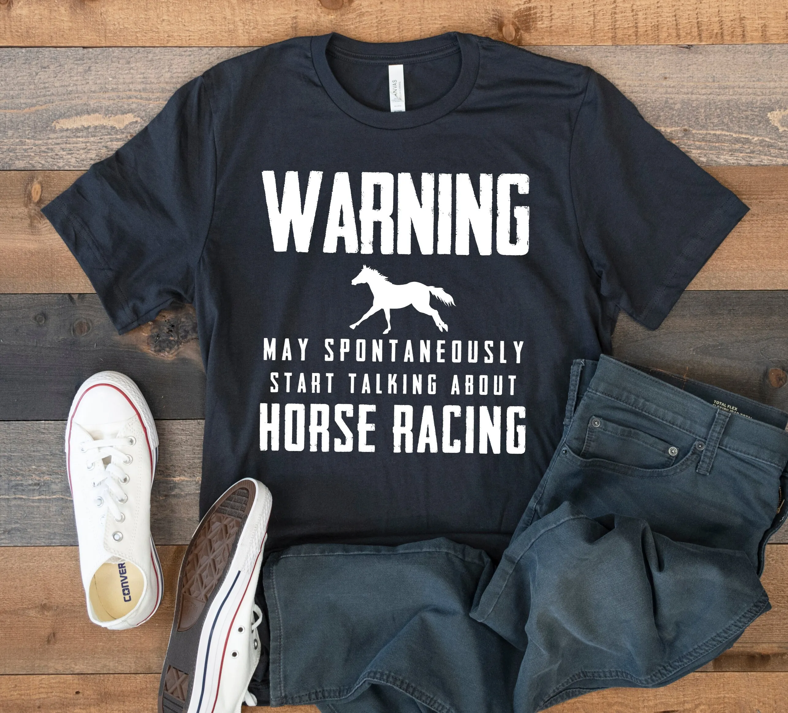 Warning Horse Racing T Shirt Funny Racer Gambler Gambling SweaT Long Sleeve Kids Apparel