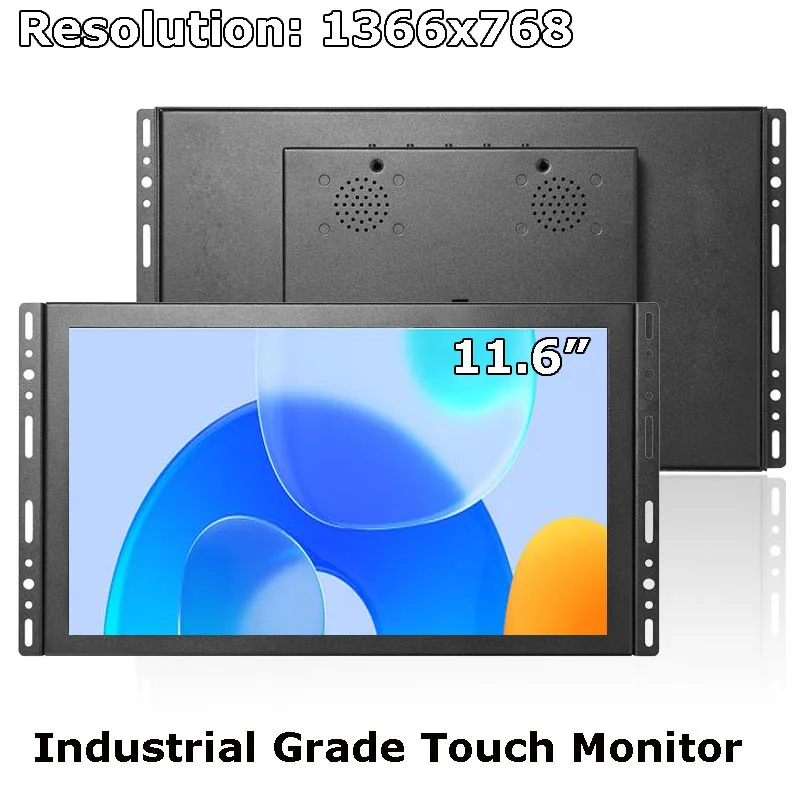 TouchView 11.6 Inch Open Frame 1366*768 IPS Metal Industrial Grade Resistive/Capacitive Touch Screen Monitor With VGA HDMI USB