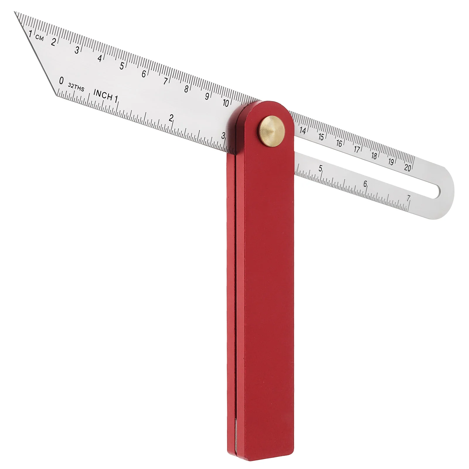 Red Aluminum Handle Angle Rulers Marking Gauge 7 Inch T Bevel Metric Imperial Marks Adjustable Angle Finder Ruler Measuring Tool