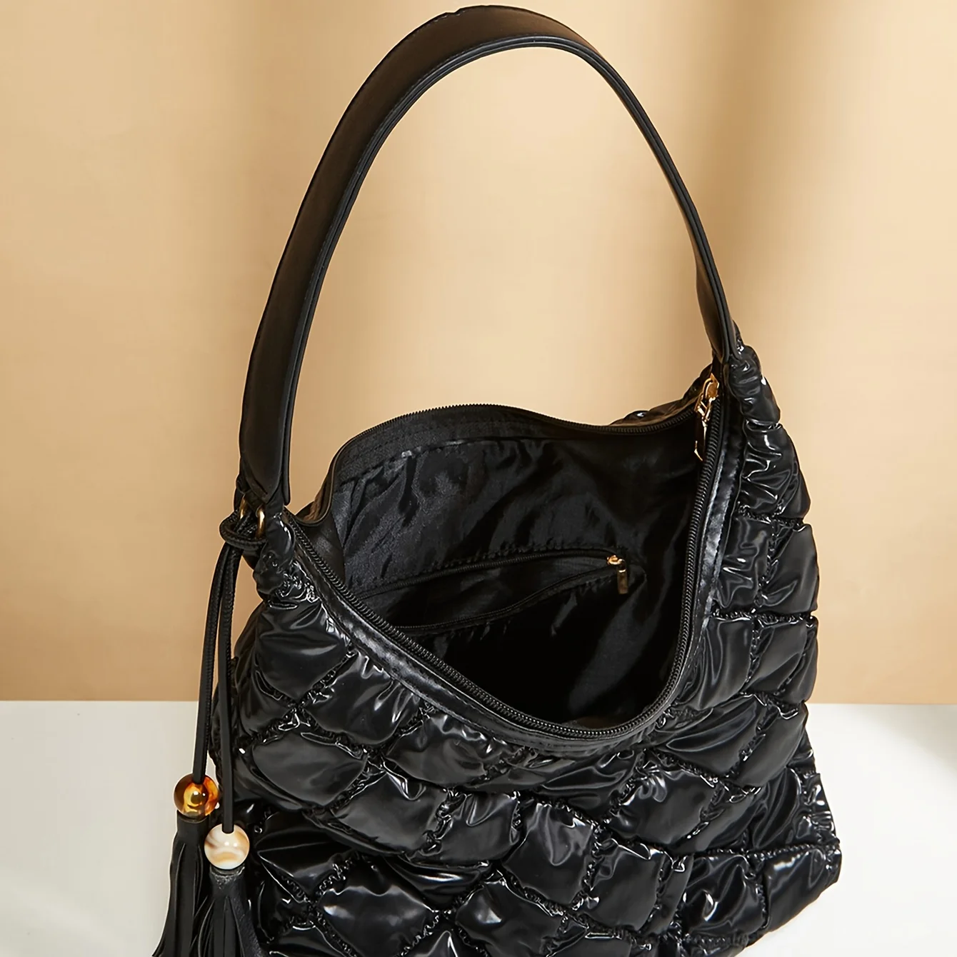 Vintage große Kapazität karierte Schulter-Damentasche 2024 Herbst/Winter neue Freizeithandtasche Pendler-Einkaufstasche