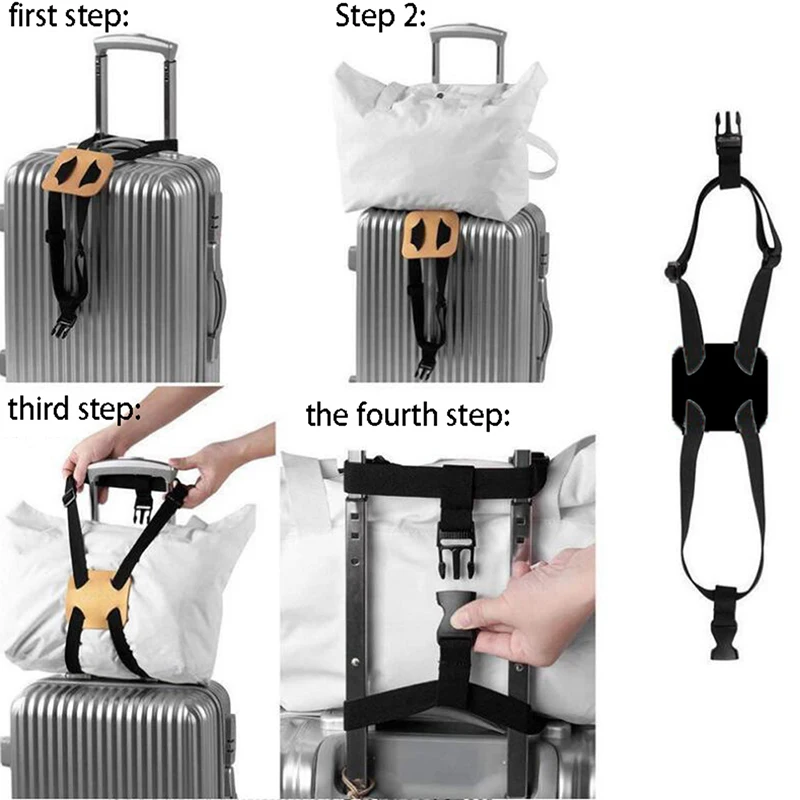 Cinta de bagagem de viagem cinto de mala de viagem telescópica elástica cinto de viagem para mala de viagem cinto fixo acessórios de viagem