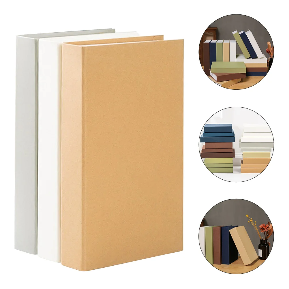 3 Pcs Prop Book Artificial Model Desktop Fake Decor Adorn Decorations Bookcase Simulated Simulation Paper Decorative