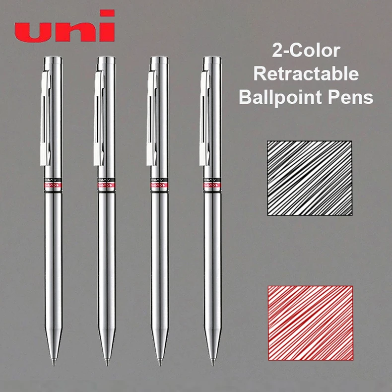 Japan Uni 2-in-1 Kugelschreiber Mitsubishi SE-1000 Minimalistischer Metallstab Schwarz/Rot Mehrfarbige Stifte Original Luxus Schreibwaren Geschenk – Detail 1