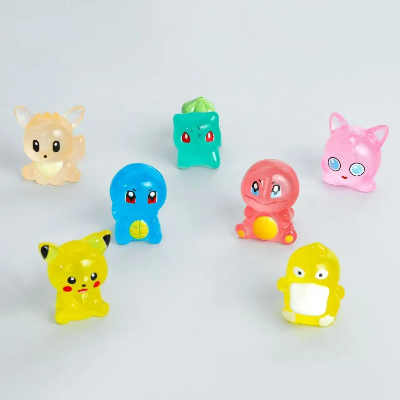 

Набор из 7 светящихся фигурок аниме-персонажей: Чармандер и Бульбазавр, милые игрушки для детей, коллекционные украшения, подарок-талисман