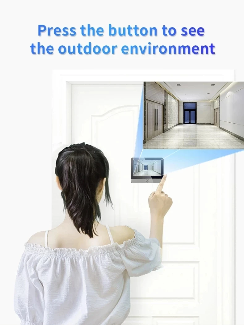 Smart Tuya Peephole Doorbell 카메라 Wifi Doorbell 비디오 인터콤 모니터 모션 감지 비디오 아이 무선 링 인터콤