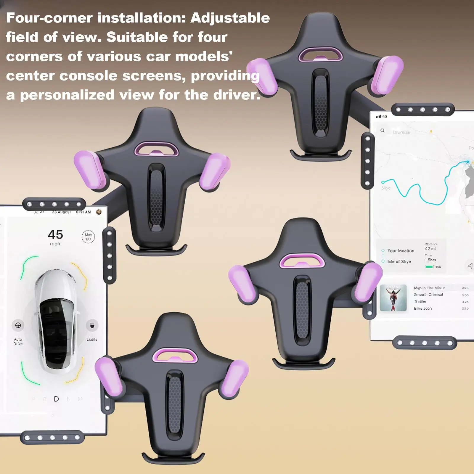 Car Phone Holder 360 Degree Rotating Cradle Vehicle Screen Phone Mount Clip For Truck Vehicle Auto Pickups Scooter Dashboard SUV