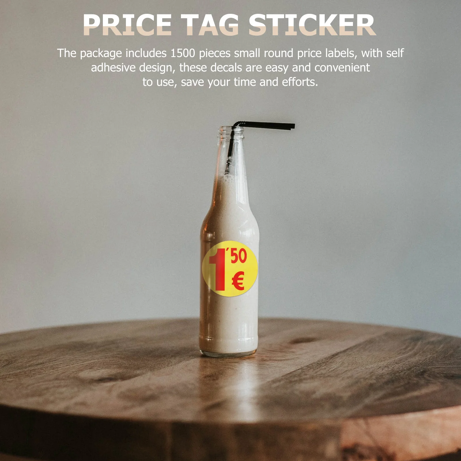 

1500 шт., этикетки с печатью цен, маленькие круглые самоклеящиеся наклейки для продажи супермаркетов, цена, наклейка, наклейки с ценами